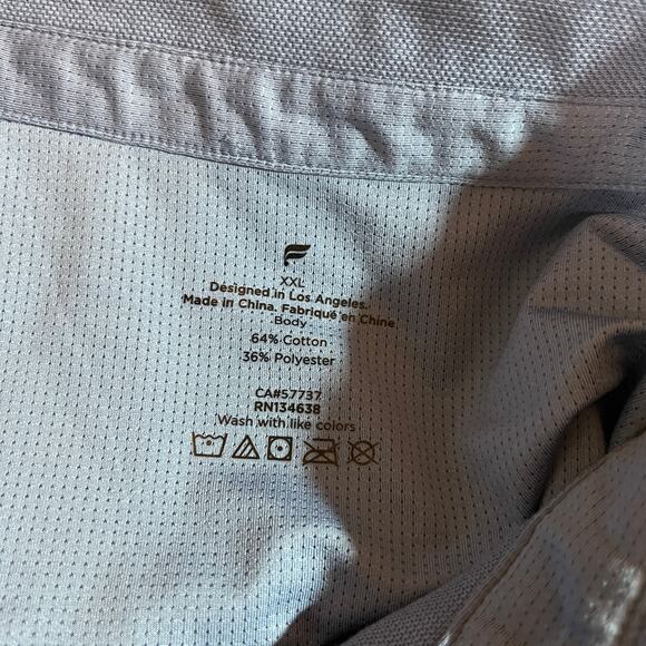 Fabletics‎ Shirt Mens Size XXL Blue Long Sleeves Button Up Athleisure Casual - Picture 5 of 7
